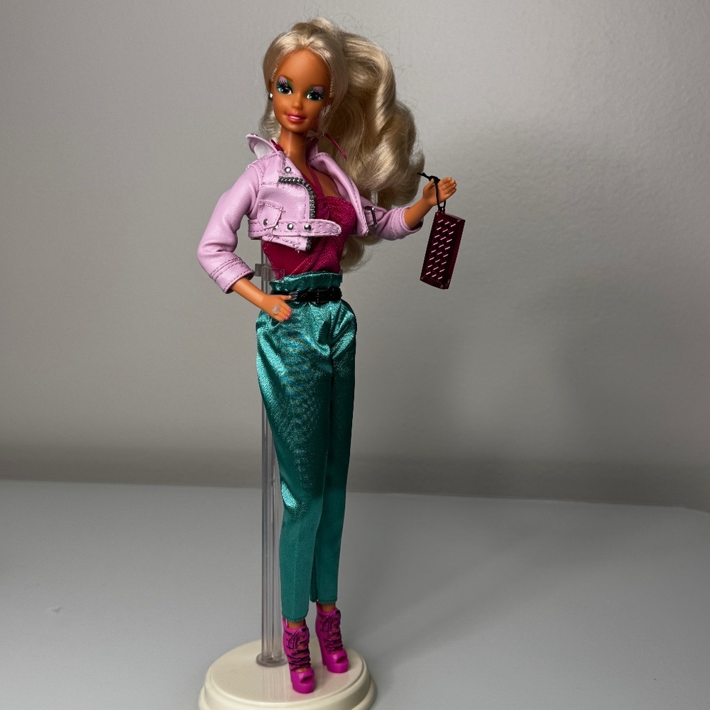 Vintage 1980s 80s 90s 1990s Barbie Doll Superstar Costume Ball Custom Brown Eyes - Picture 4 of 11